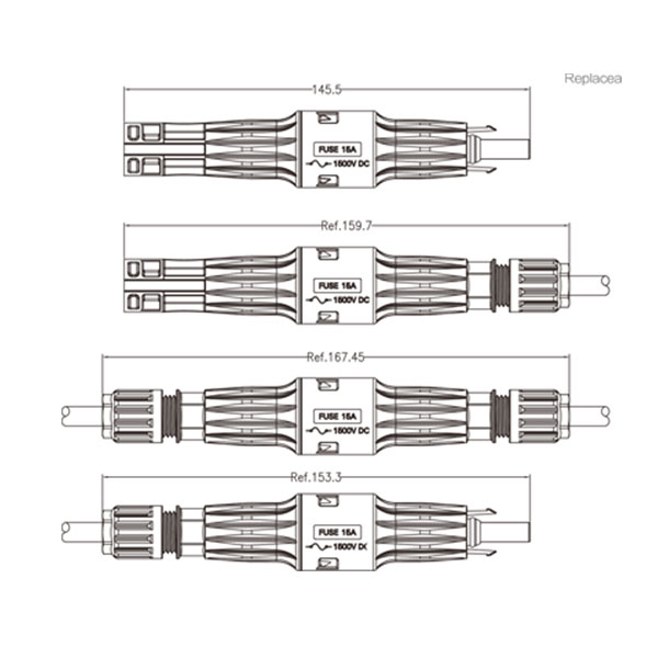 1500VDC PV 4.0 Inline Fuse Connector